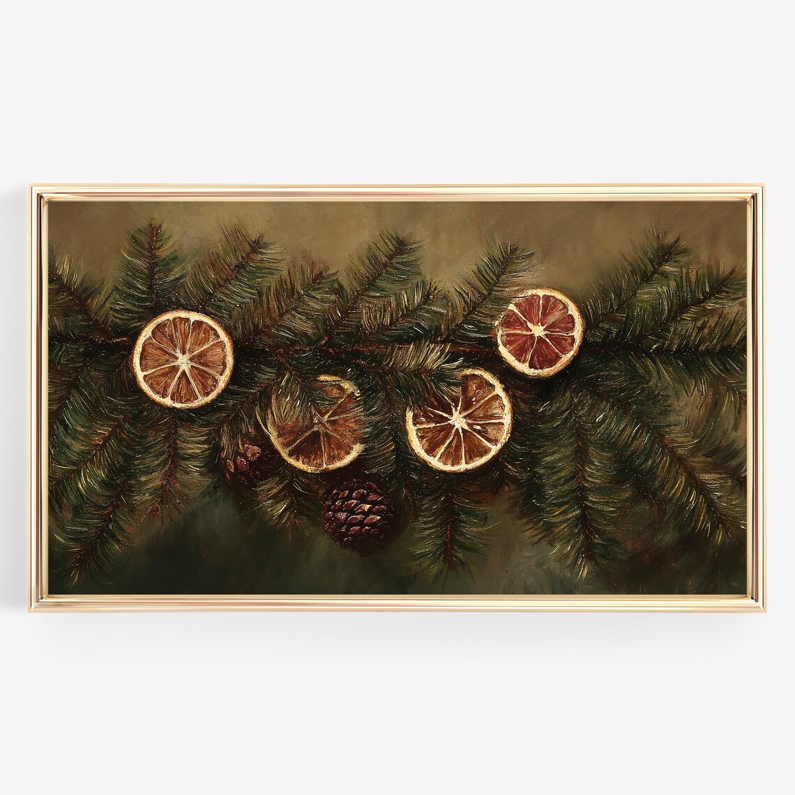 Christmas Moody Botanical Oranges Art Print - Image 3