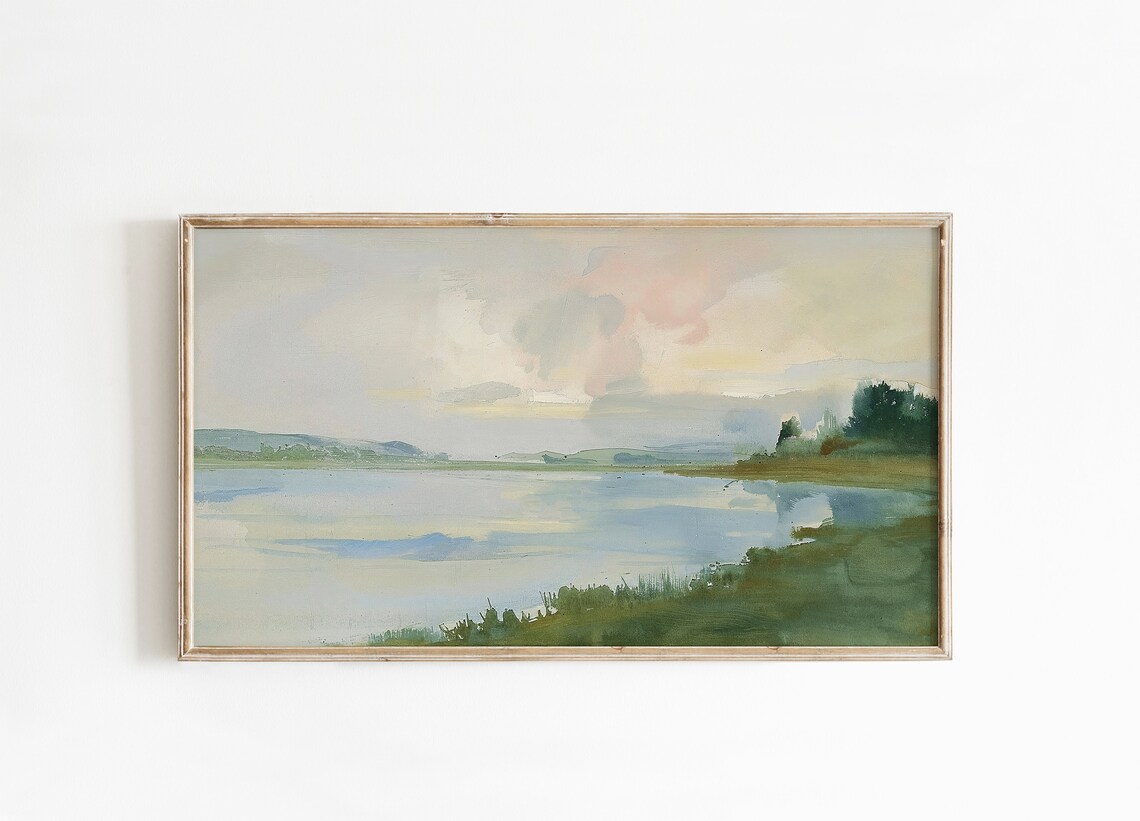Summer Green Landscape With Lake Art Print