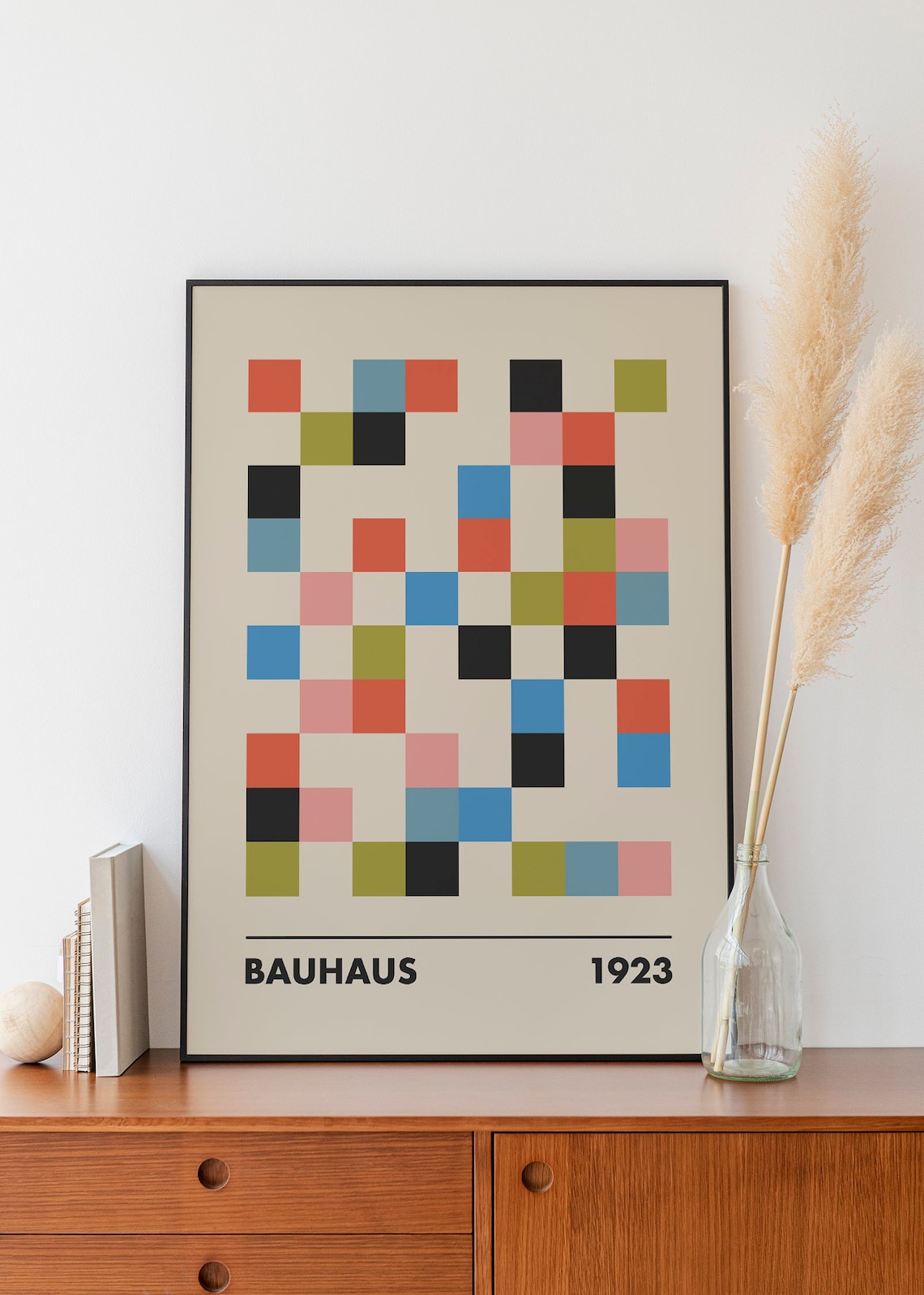 Bauhaus 1923 Scattered Color Squares Geometric Midcentury Art Poster - Image 4