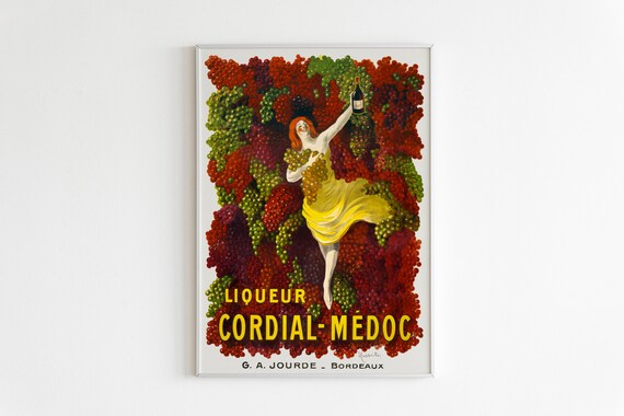 Liqueur Cordial Medoc Bordeaux French Vintage Advertising Poster