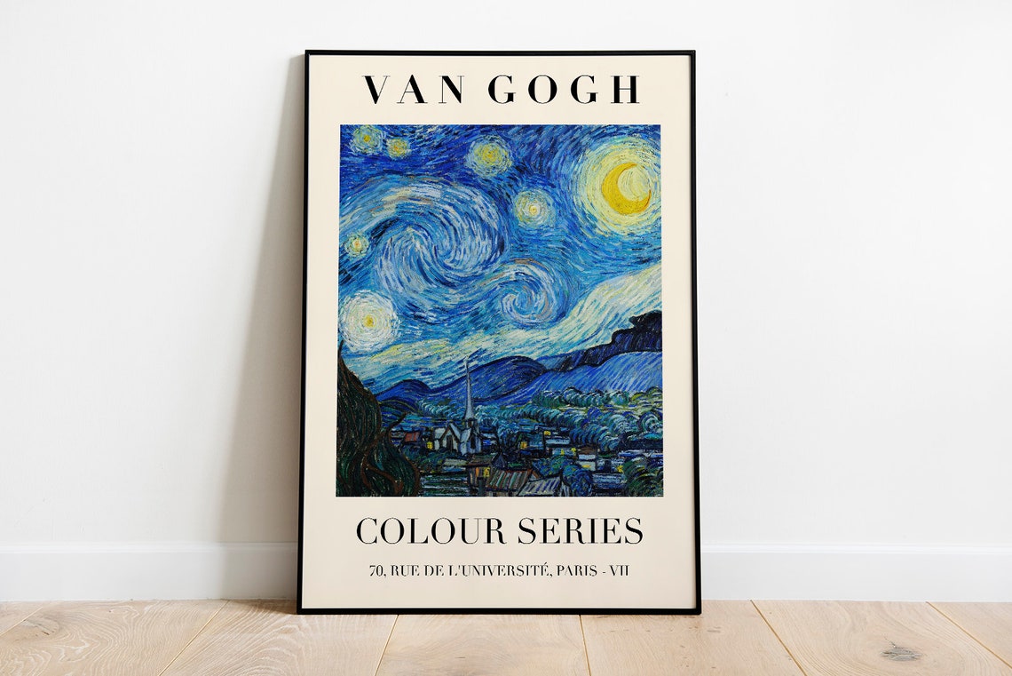Vincent van Gogh Starry Night Colour Series Exhibition Print - Image 2