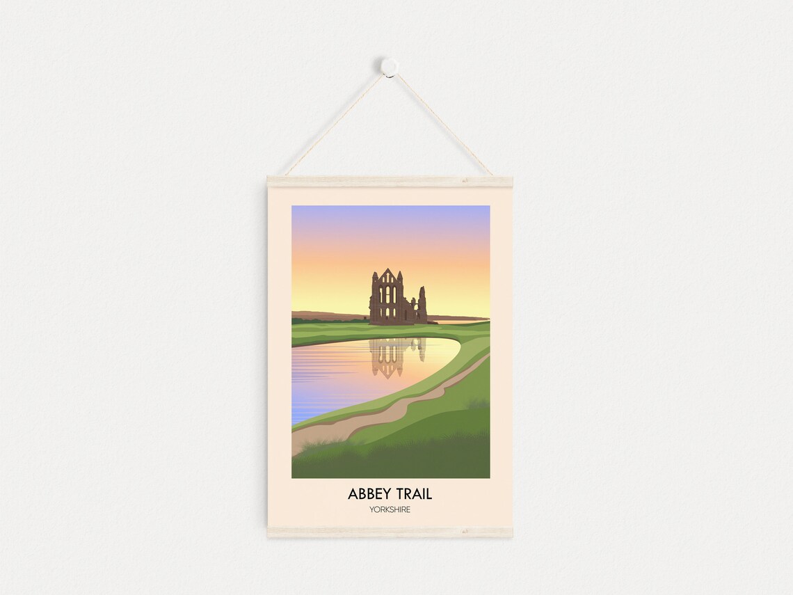 Abbey Trail Yorkshire Dales Hiking Travel Poster - Image 4