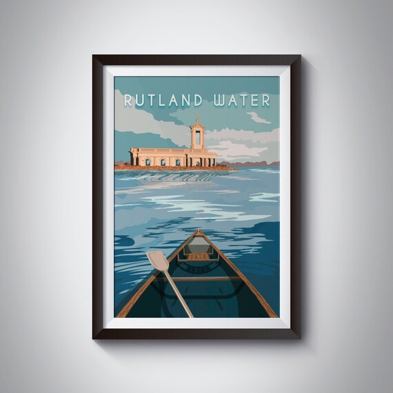 Rutland Water Vintage Travel Poster, Leicestershire