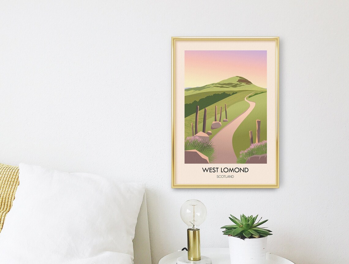West Lomond Scotland Sunset Hill Walking Path Fife Hills Poster - Image 3