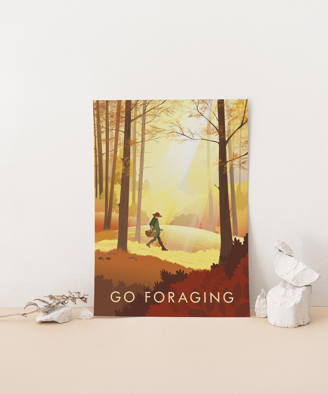 Go Foraging Art Print, Outdoor Activity Poster - Image 4