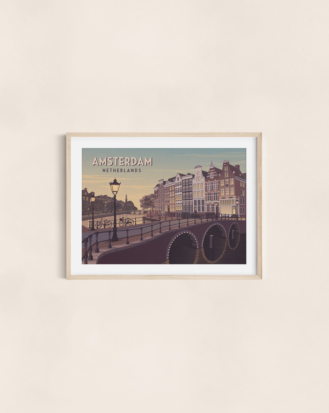 Amsterdam Vintage Travel Poster, Netherlands City Print - Image 3