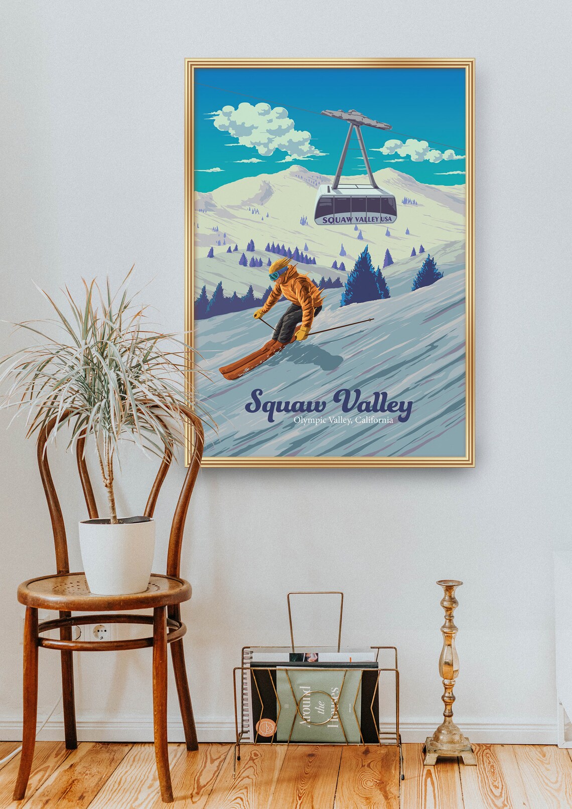Squaw Valley Ski Resort Vintage Travel Poster - Image 2