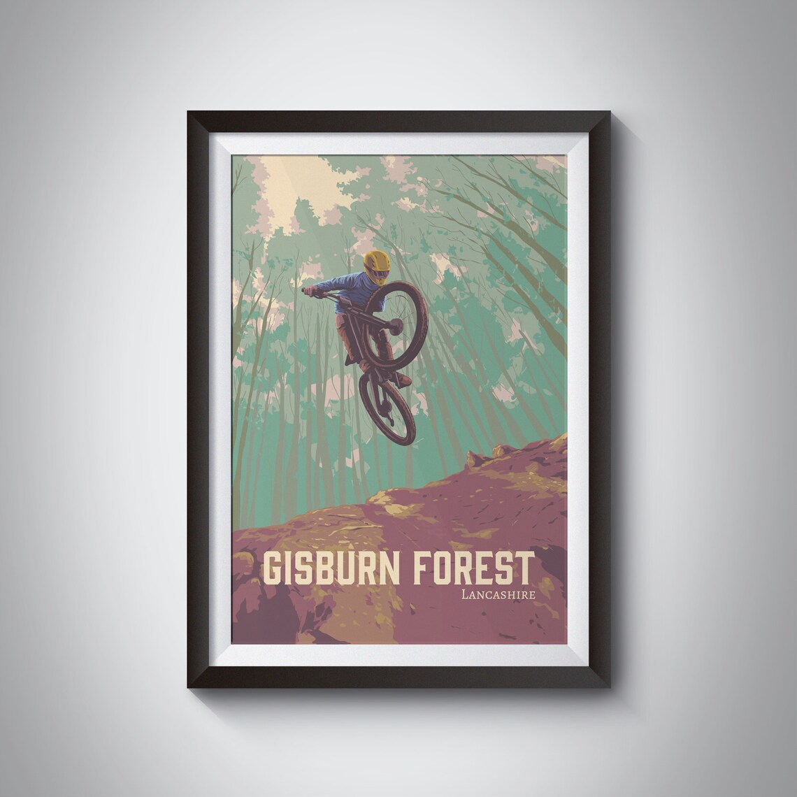 Gisburn Forest Mountain Biking Poster, Lancashire Trails