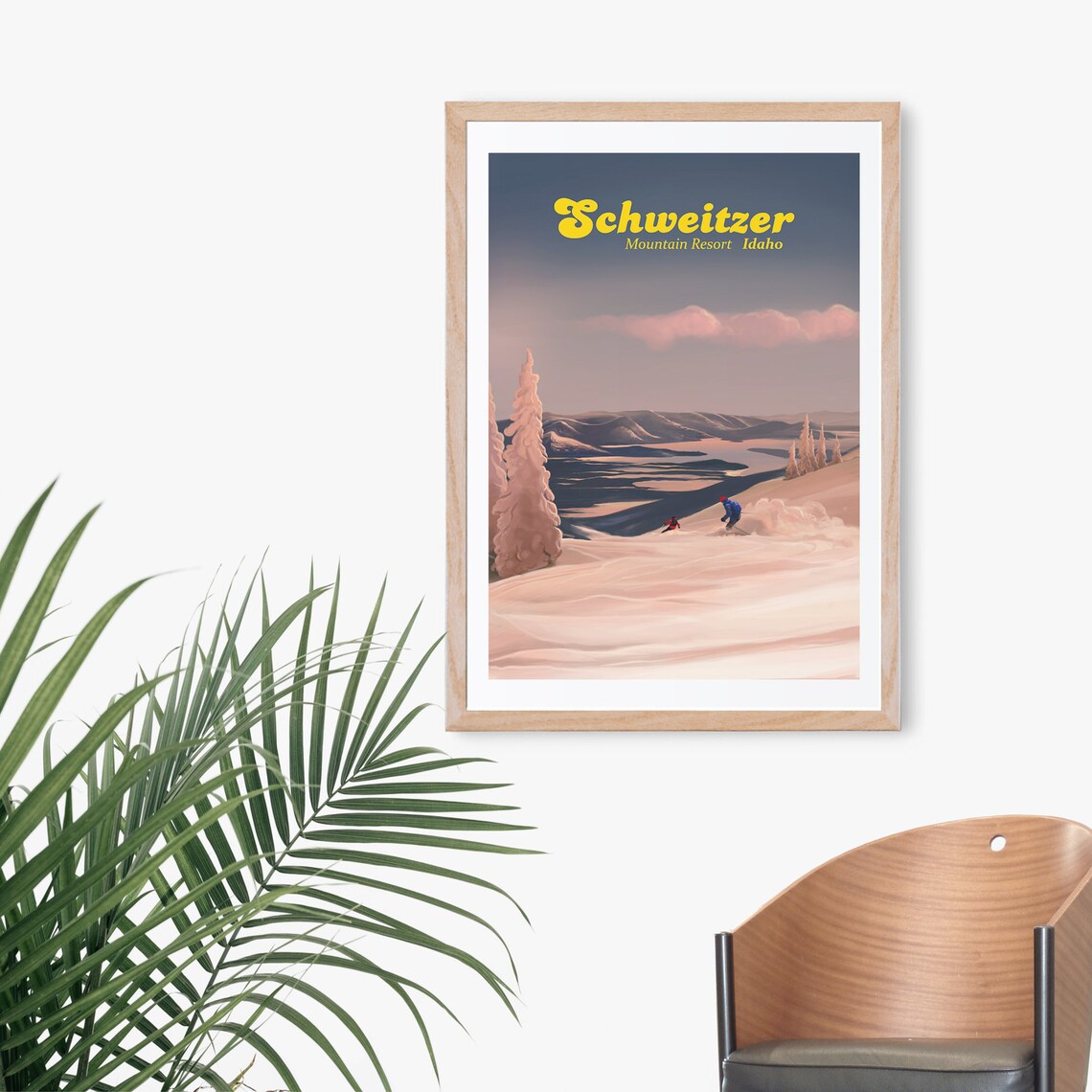 Schweitzer Mountain Resort Idaho Vintage Travel Poster - Image 3