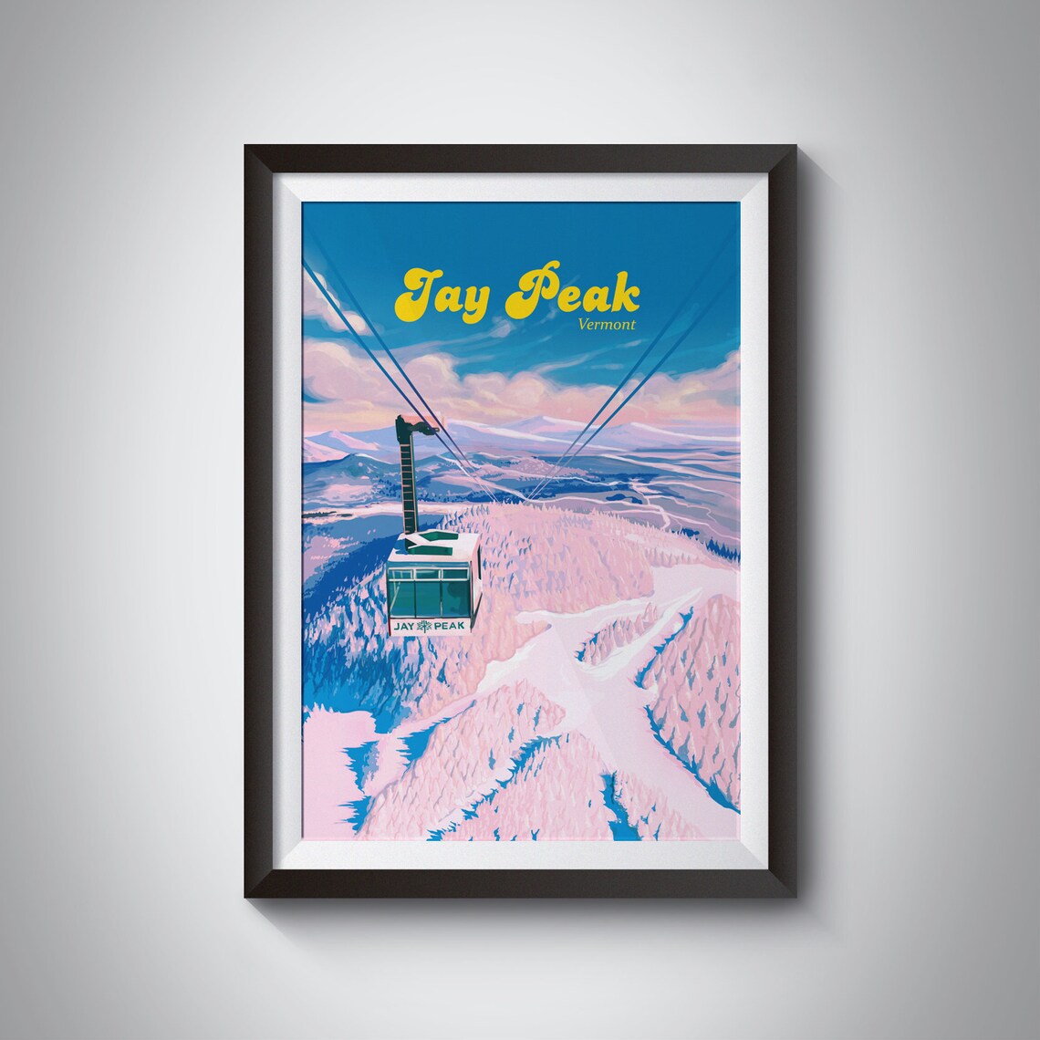 Jay Peak Ski Resort Vintage Travel Poster