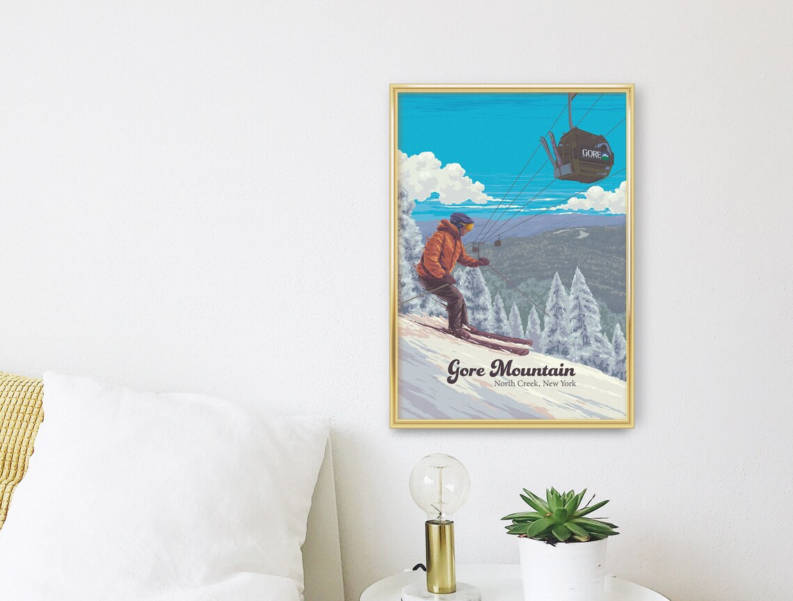 Gore Mountain Vintage Travel Poster, New York Ski - Image 3