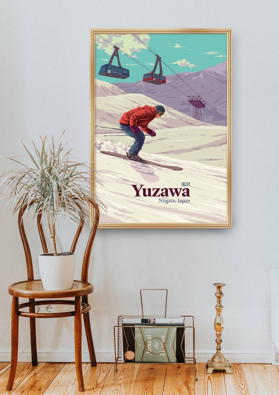 Yuzawa Japan Ski Resort Poster Niigata Japan Travel Poster Vintage Ski Resort Print National Park Niseko Snowboarding Gala Yuzawa Art - Image 2