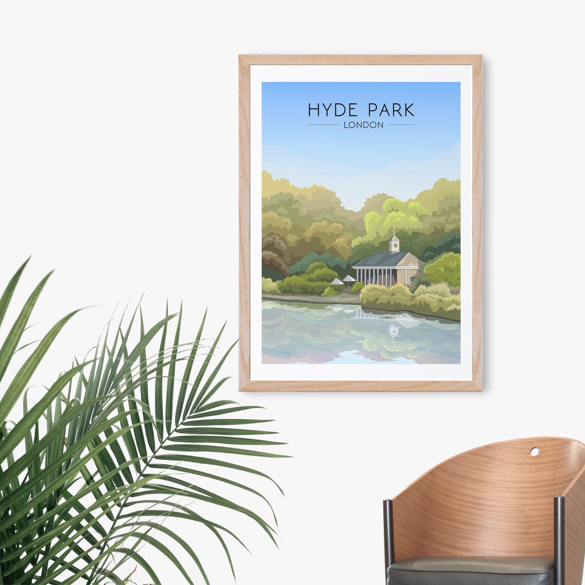 Hyde Park Serpentine Boathouse Vintage London Royal Park Poster - Image 3