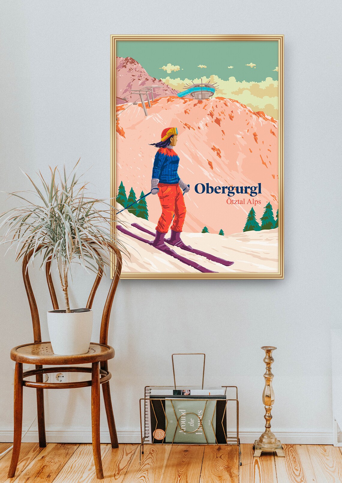 Obergurgl Ski Resort Vintage Ski Poster Print - Image 2