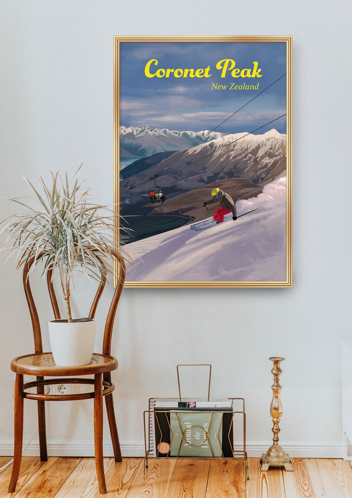 Coronet Peak Queenstown New Zealand Travel Poster - Image 2