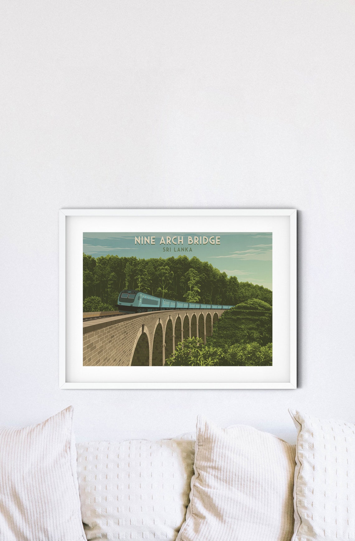 Nine Arch Bridge Sri Lanka Blue Train Crossing Viaduct Poster - Image 4