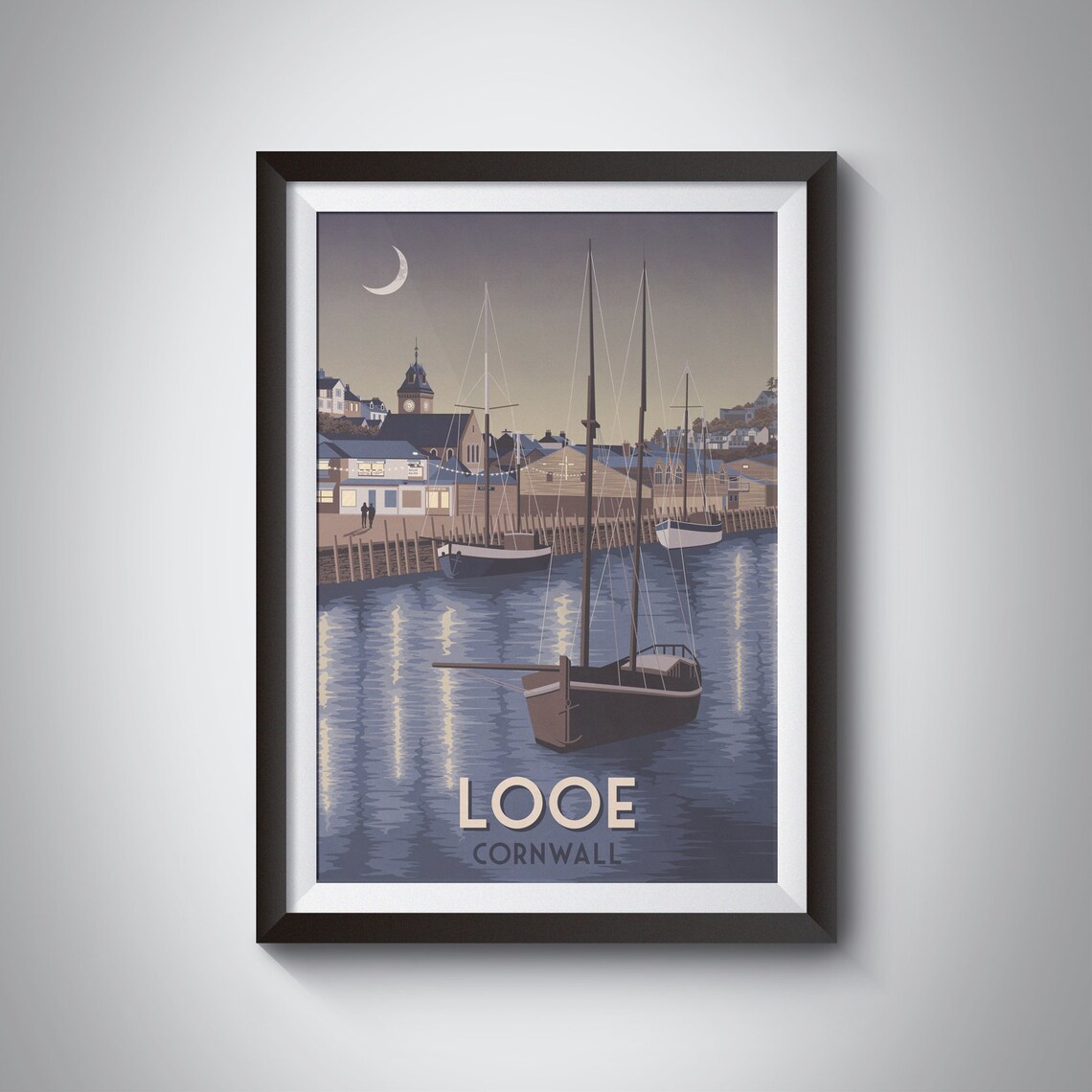 Looe Cornwall Vintage Travel Poster Print