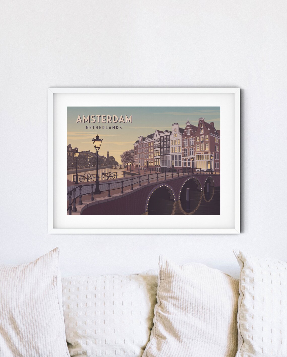 Amsterdam Vintage Travel Poster, Netherlands City Print - Image 4