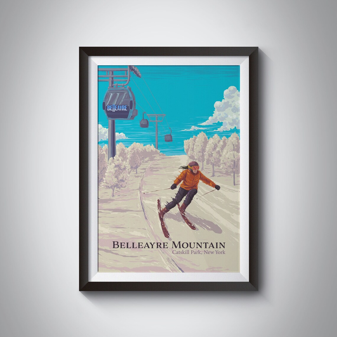 Belleayre Mountain Ski Resort Vintage Travel Poster