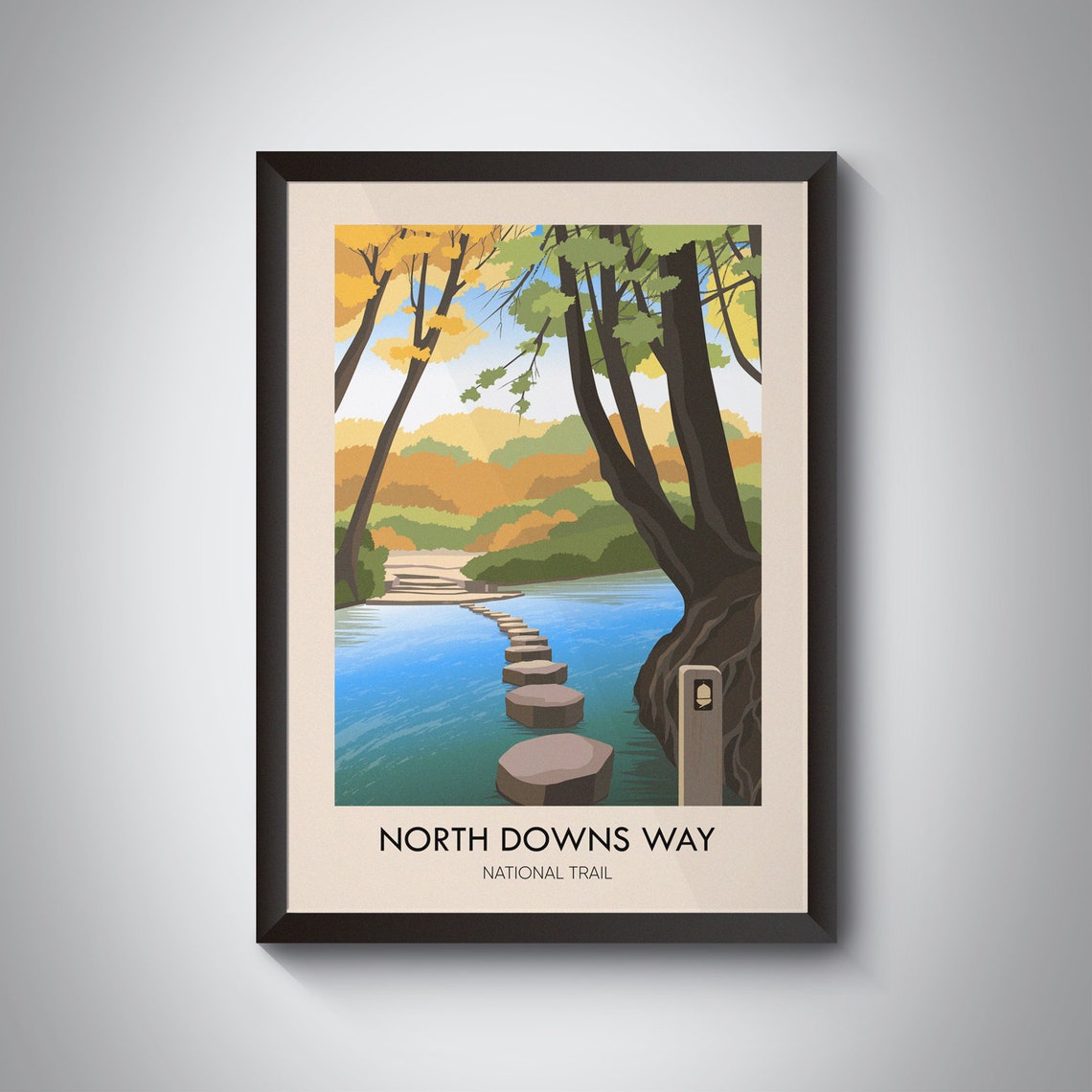 North Downs Way England National Trail Stepping Stones Poster