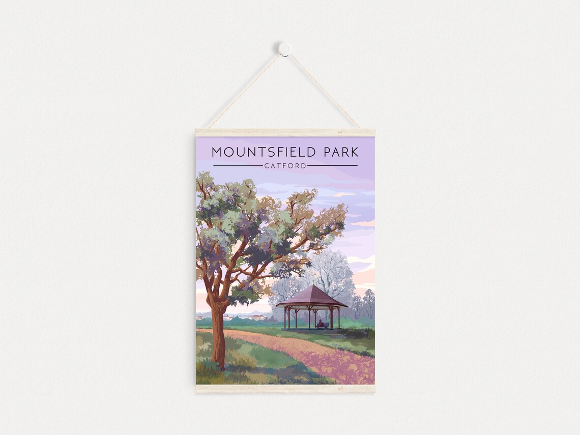 Mountsfield Park Vintage Travel Poster, South East London - Image 4