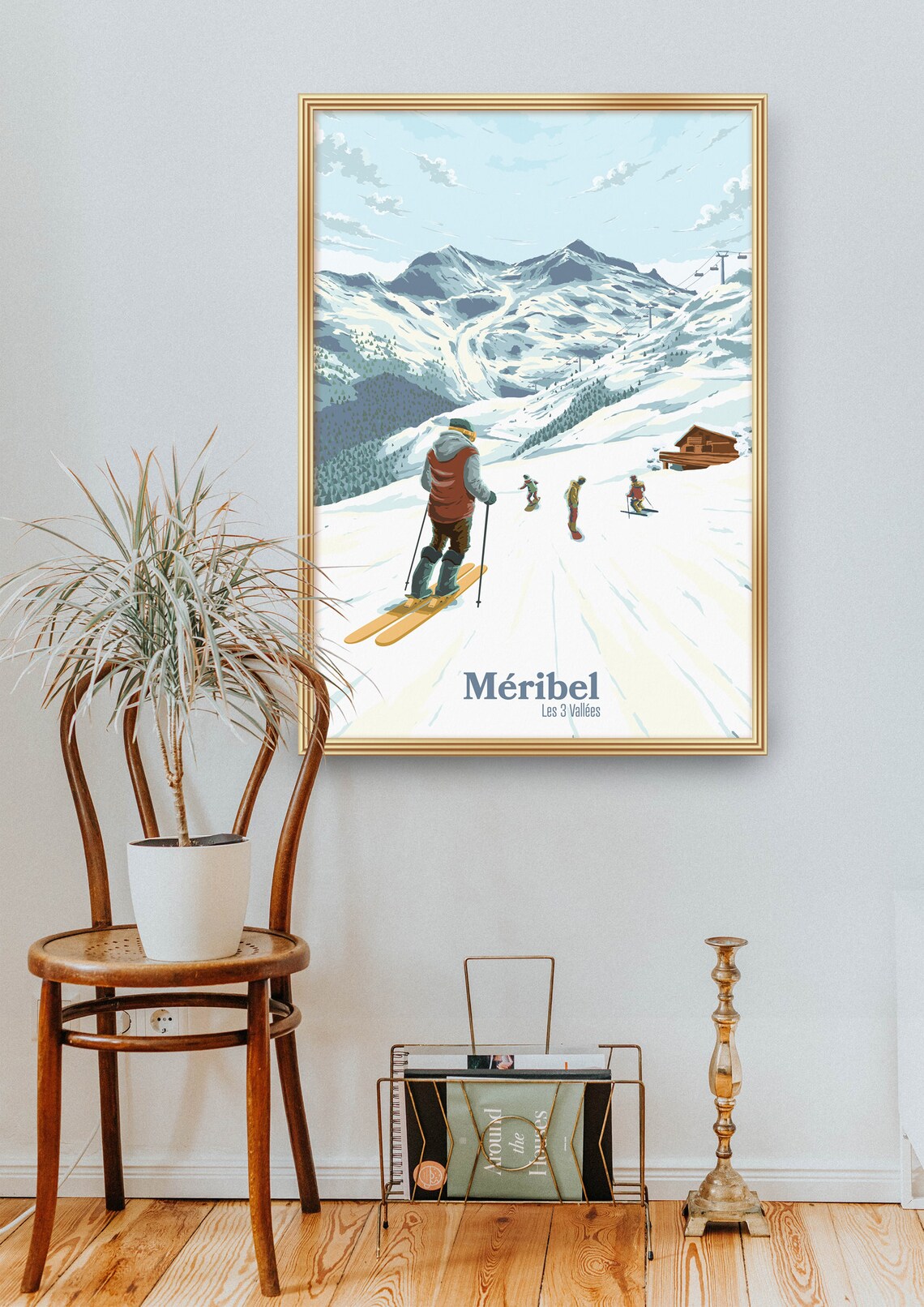 Meribel Ski Resort Vintage French Alps Travel Poster - Image 2
