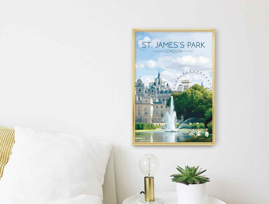 St James's Park London Retro Travel Poster - Image 3