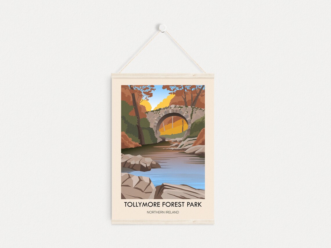 Tollymore Forest Park Vintage Travel Poster, Ireland - Image 4