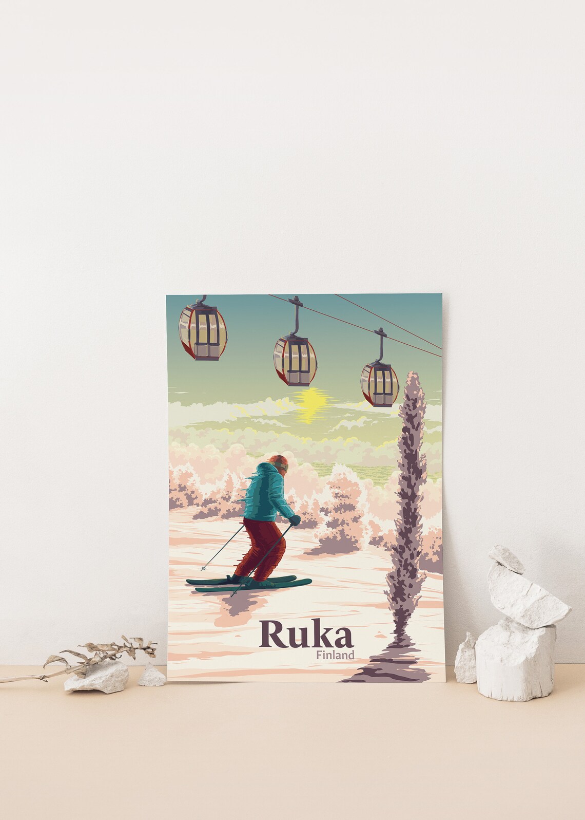 Ruka Finland Travel Poster, Skiing and Lapland - Image 4