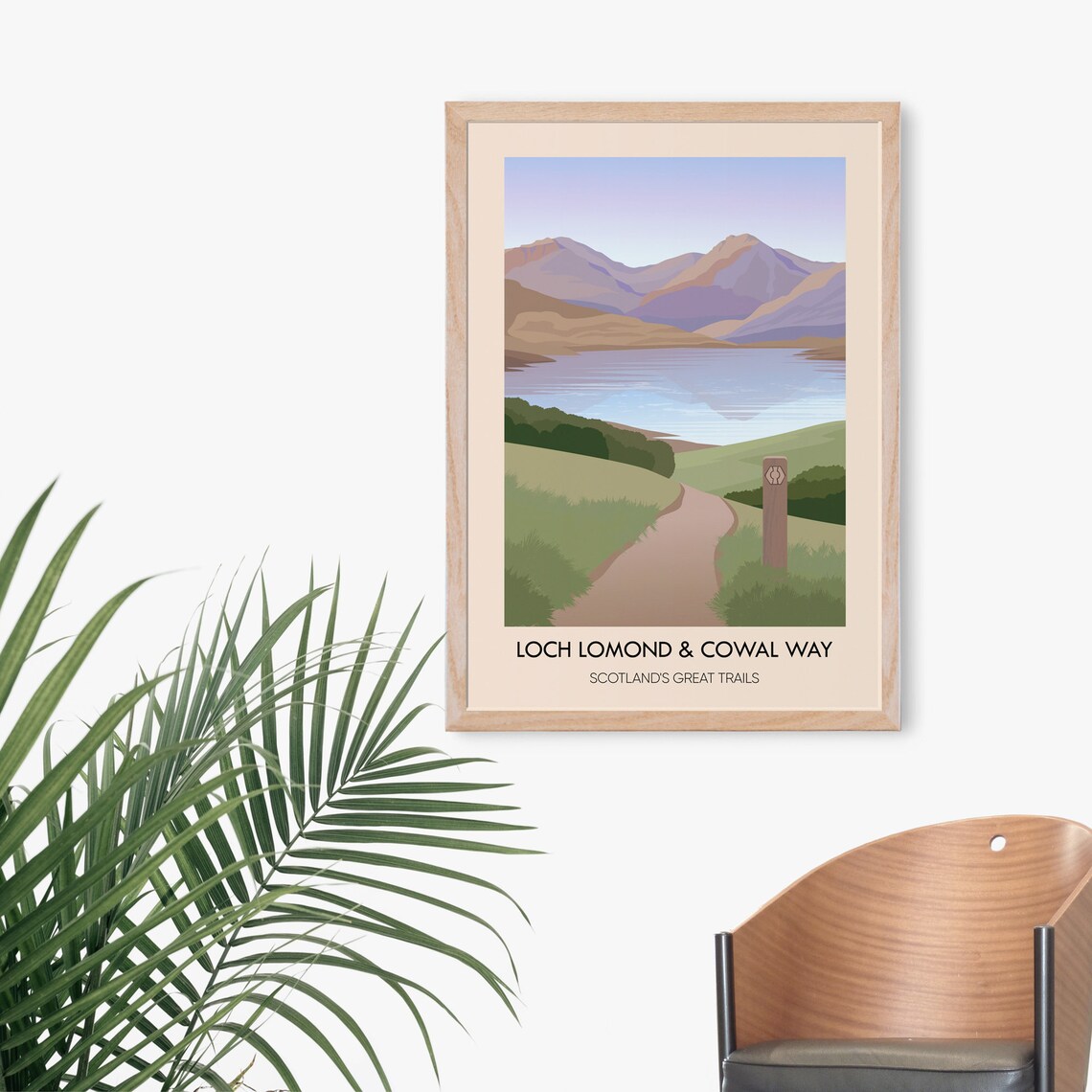 Loch Lomond and Cowal Way Scotland Calm Trail Marker View Poster - Image 3