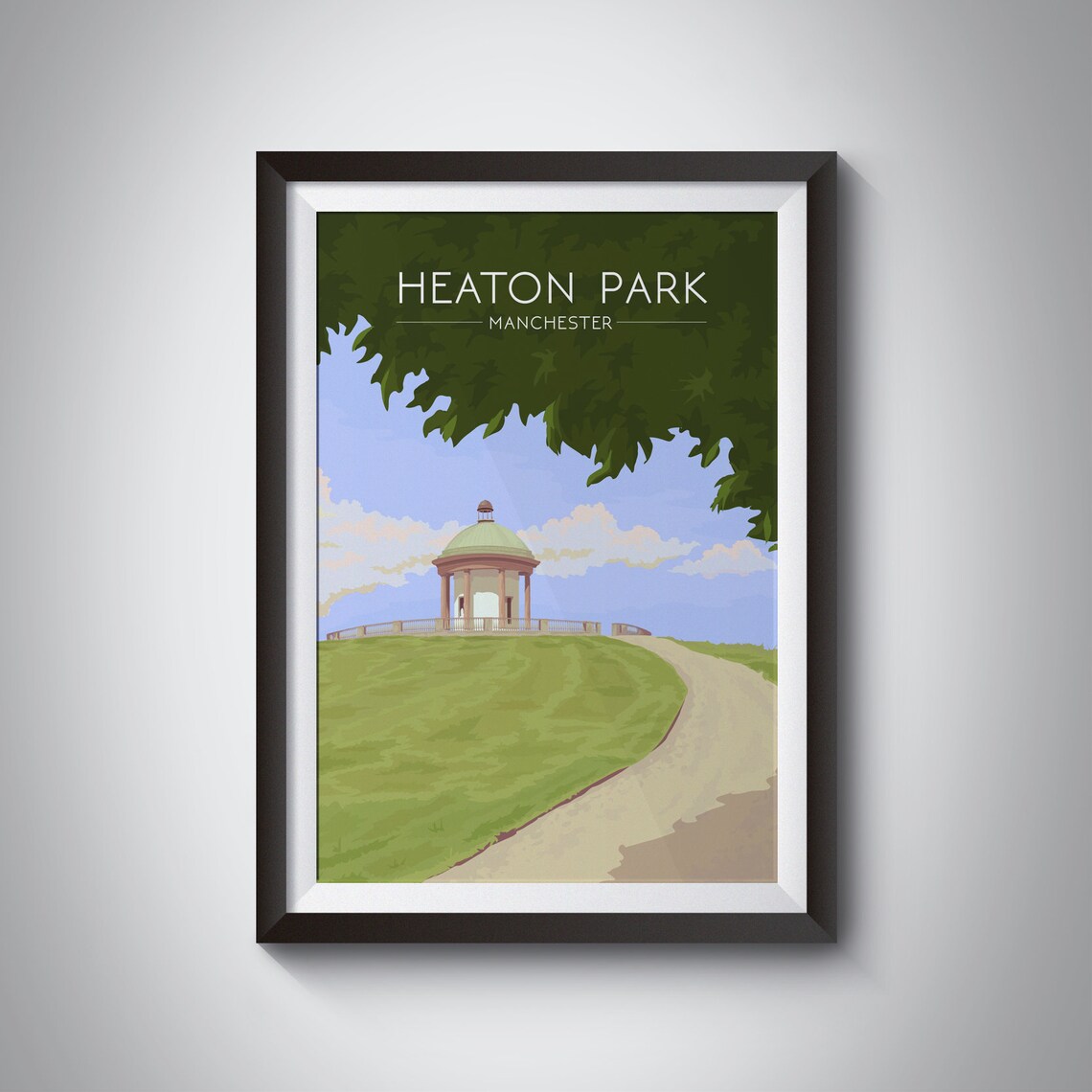 Heaton Park Manchester Vintage Travel Poster