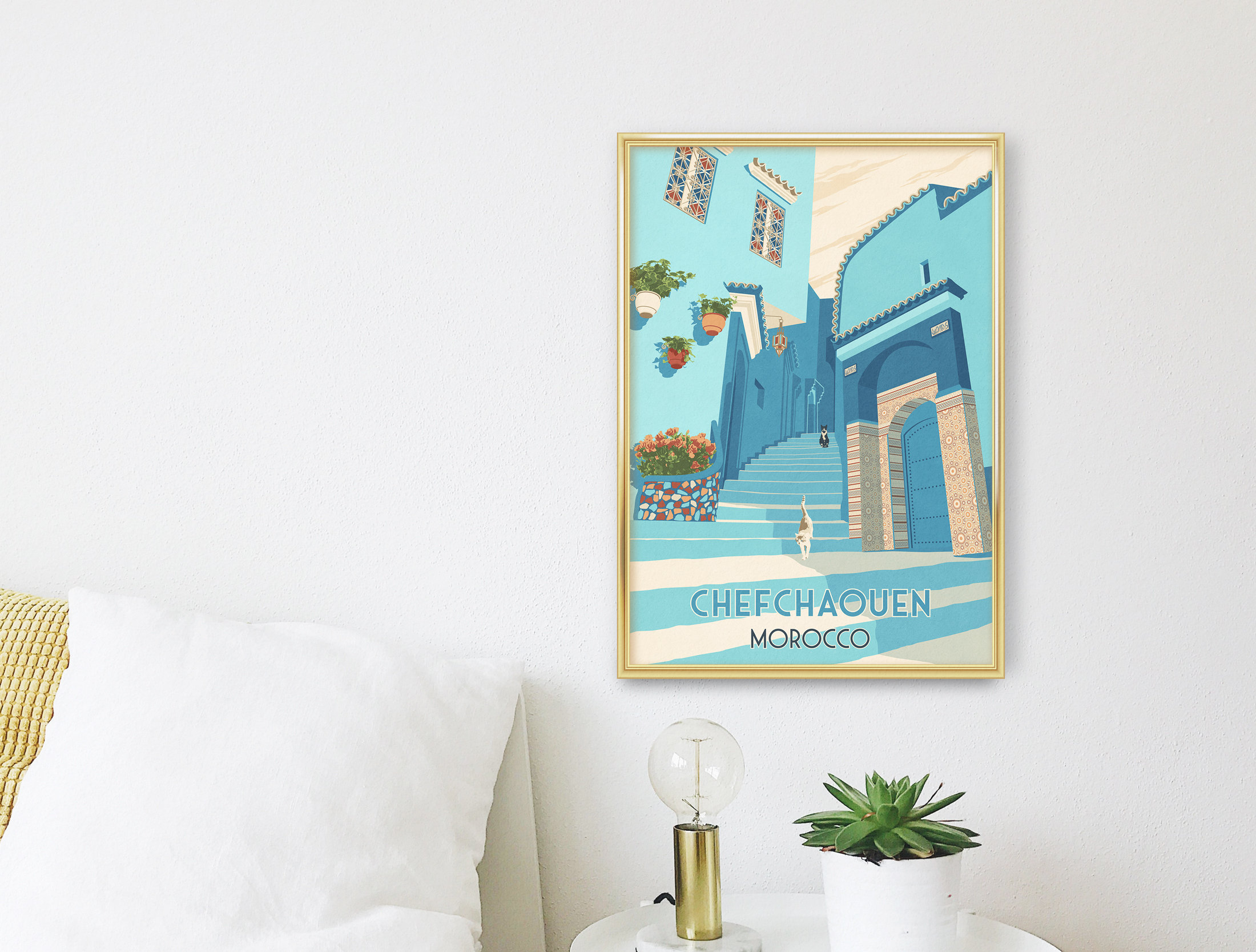 Chefchaouen Morocco Vintage Travel Poster Art Print - Image 3