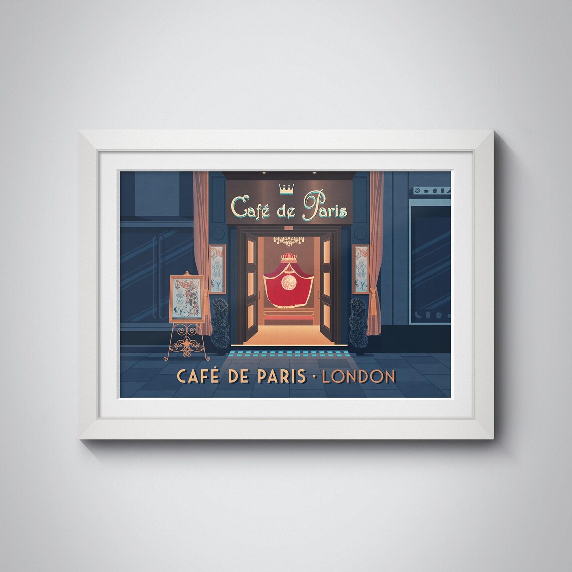 Café de Paris London Nightclub Entrance Vintage Travel Poster - Image 4