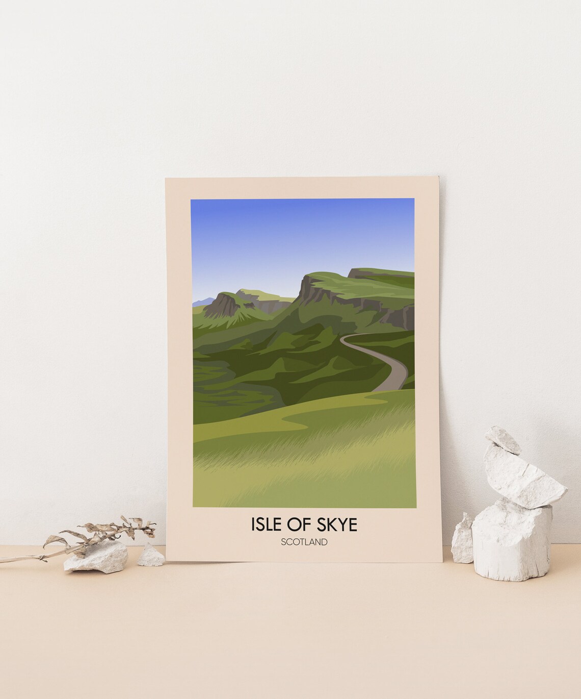 Isle of Skye Scotland Green Hills Winding Road Travel Poster - Image 4