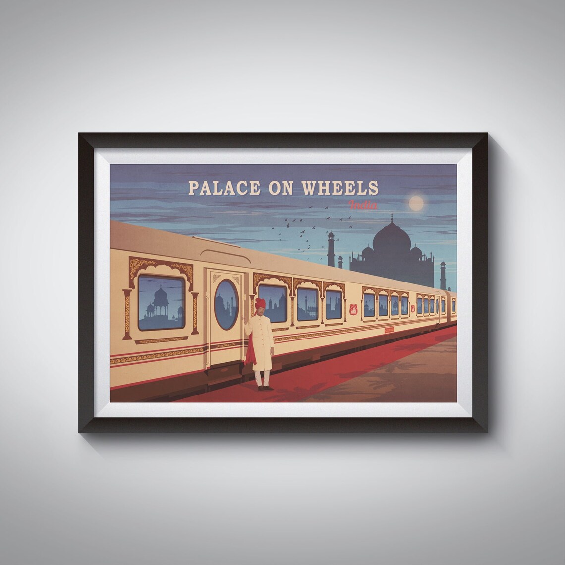 Palace On Wheels India Railway Travel Poster, Luxury Train