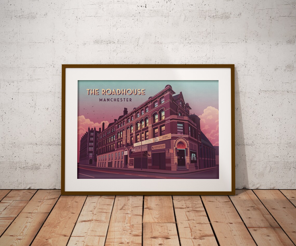Roadhouse Manchester Vintage Travel Poster Print - Image 4