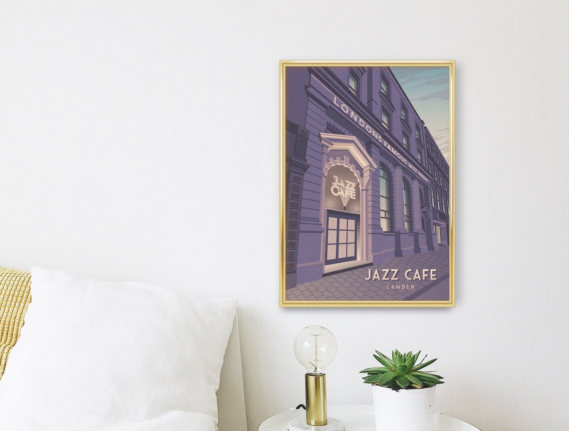 Jazz Cafe London Vintage Travel Poster Print - Image 3