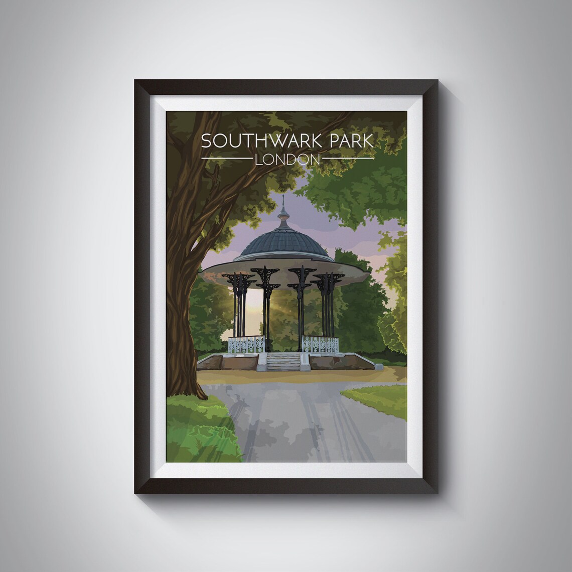 Southwark Park London Travel Poster, Bermondsey