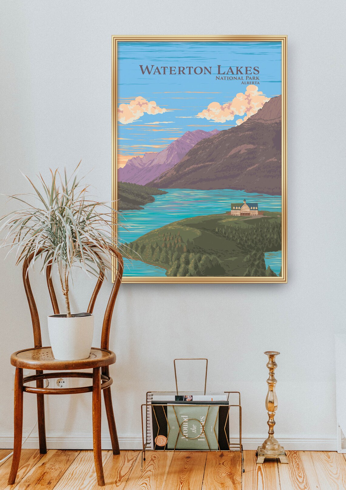 Waterton Lakes National Park Alberta Canada Rockies Sunset Poster - Image 2