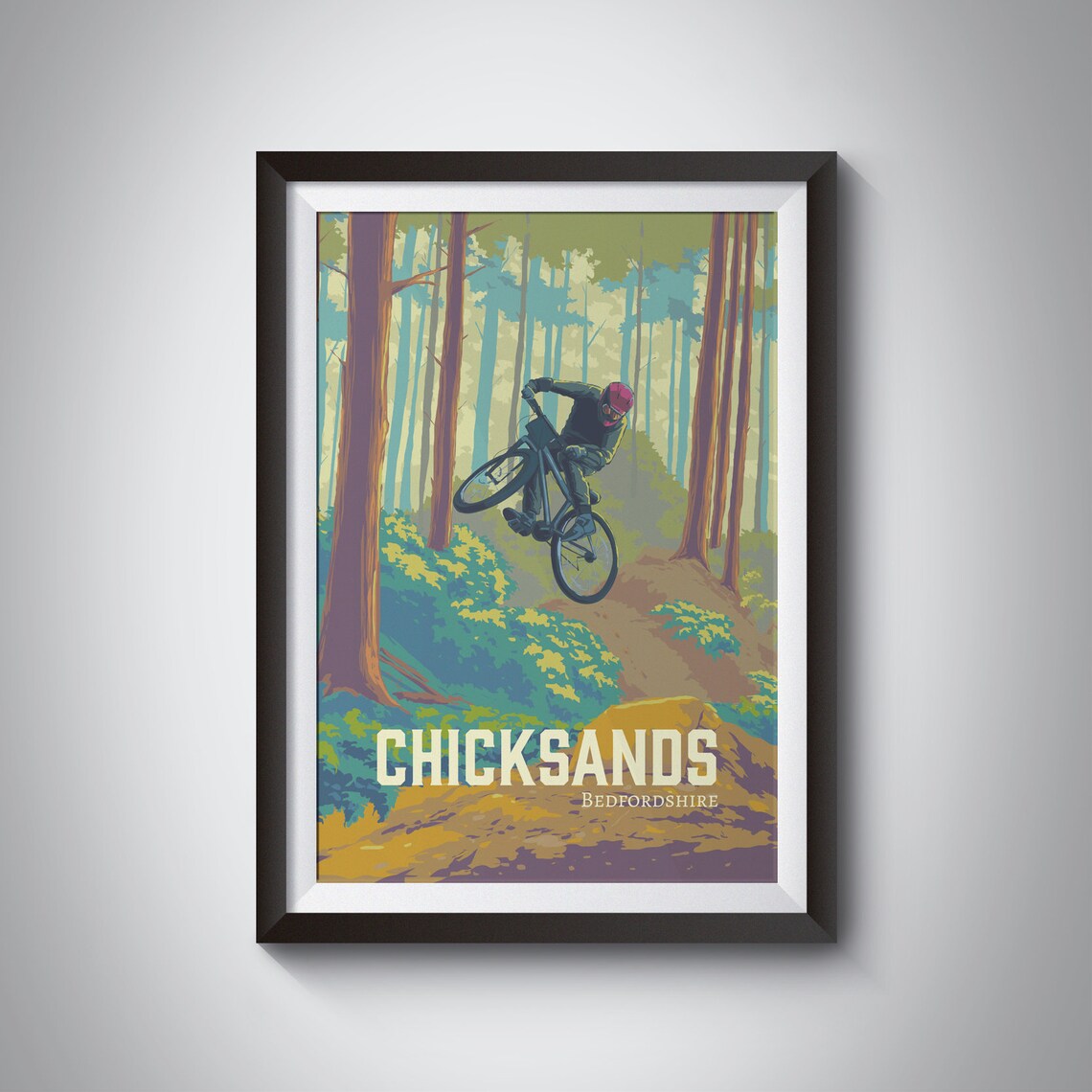 Chicksands Bedfordshire Mountain Biking Jump Airborne MTB Poster