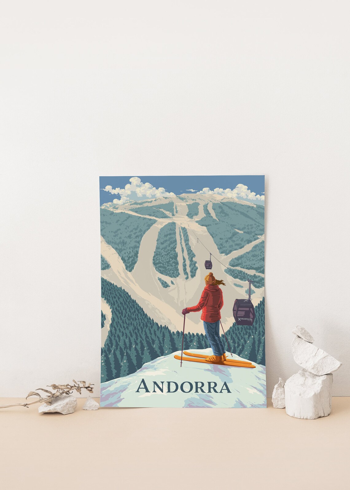 Andorra Vintage Ski Resort Poster, Pyrenees Travel Poster - Image 4