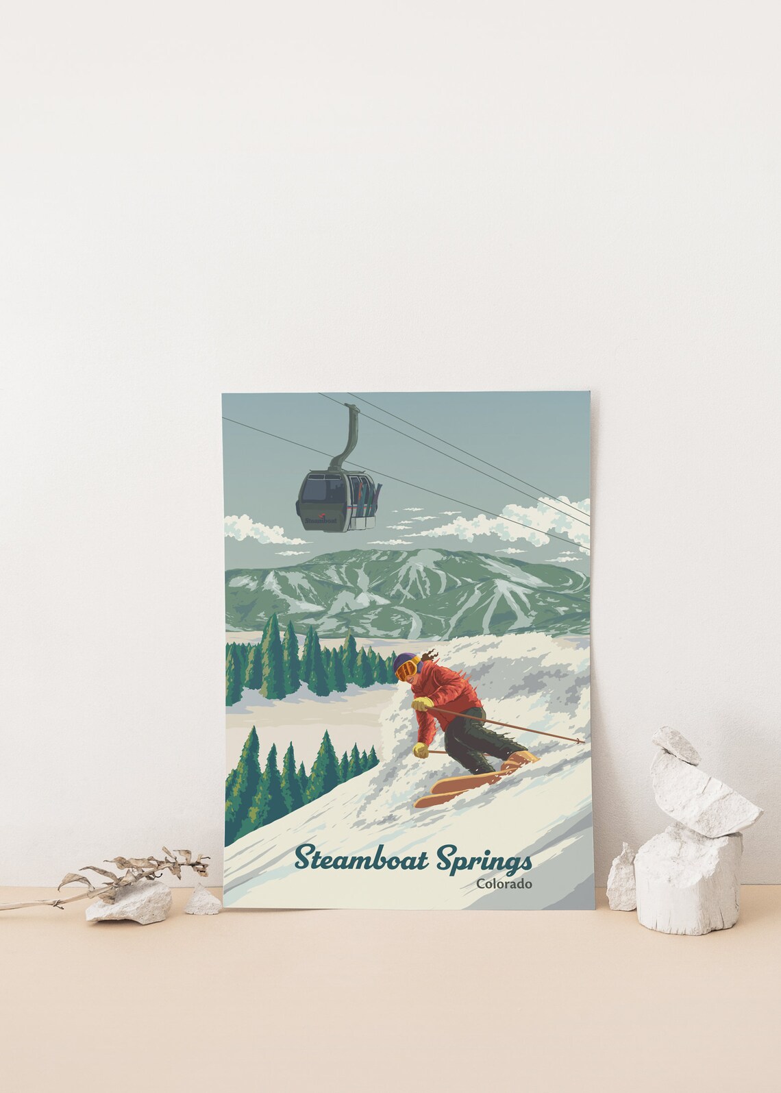 Steamboat Springs Vintage Ski Resort Travel Poster - Image 4