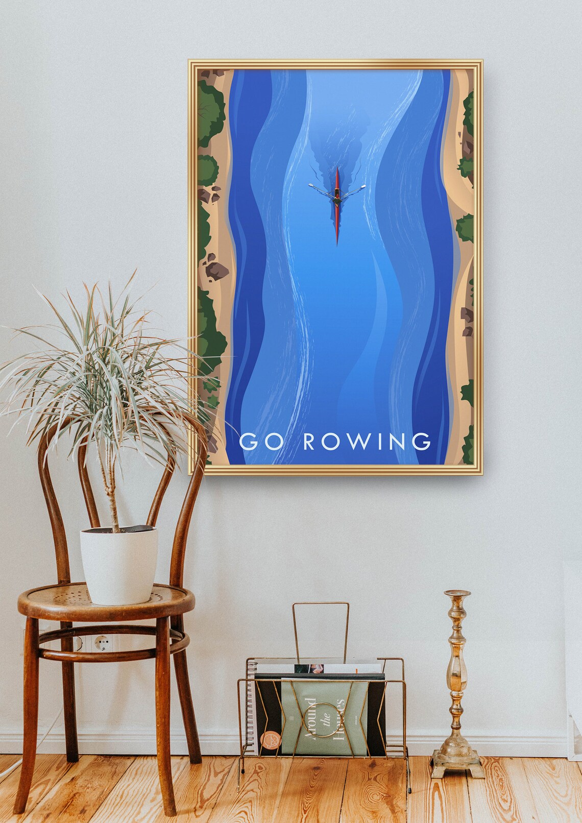 Go Rowing Vintage Travel Poster, Oxford Cambridge Crew - Image 2
