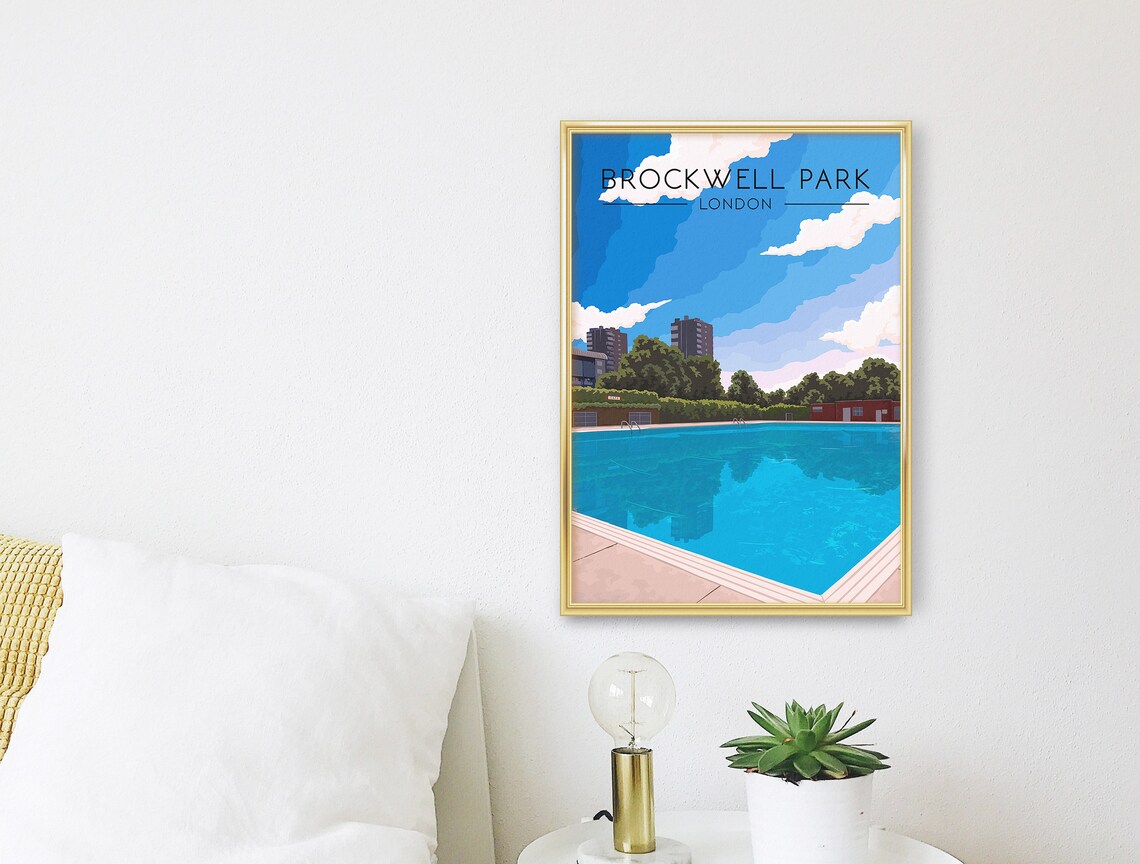 Brockwell Park London Travel Poster, Brixton Scene - Image 3