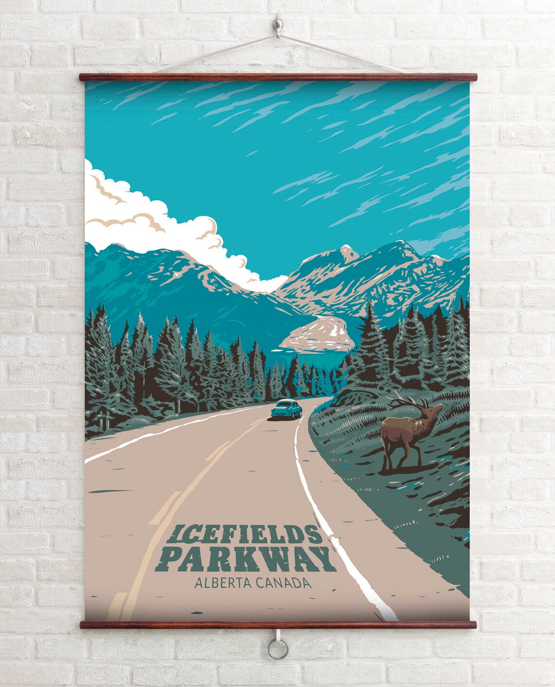 Icefields Parkway Vintage Travel Poster, Canada - Image 4