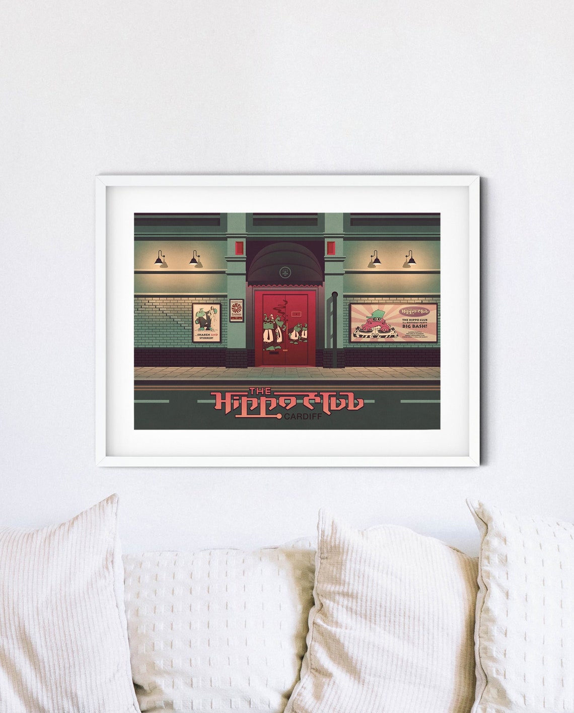 The Hippo Club Cardiff Travel Poster Cardiff Nightclub Wales Travel Print Iconic Venue Architecture 90s Rave Penarth Road Clubbing Uk - Image 4
