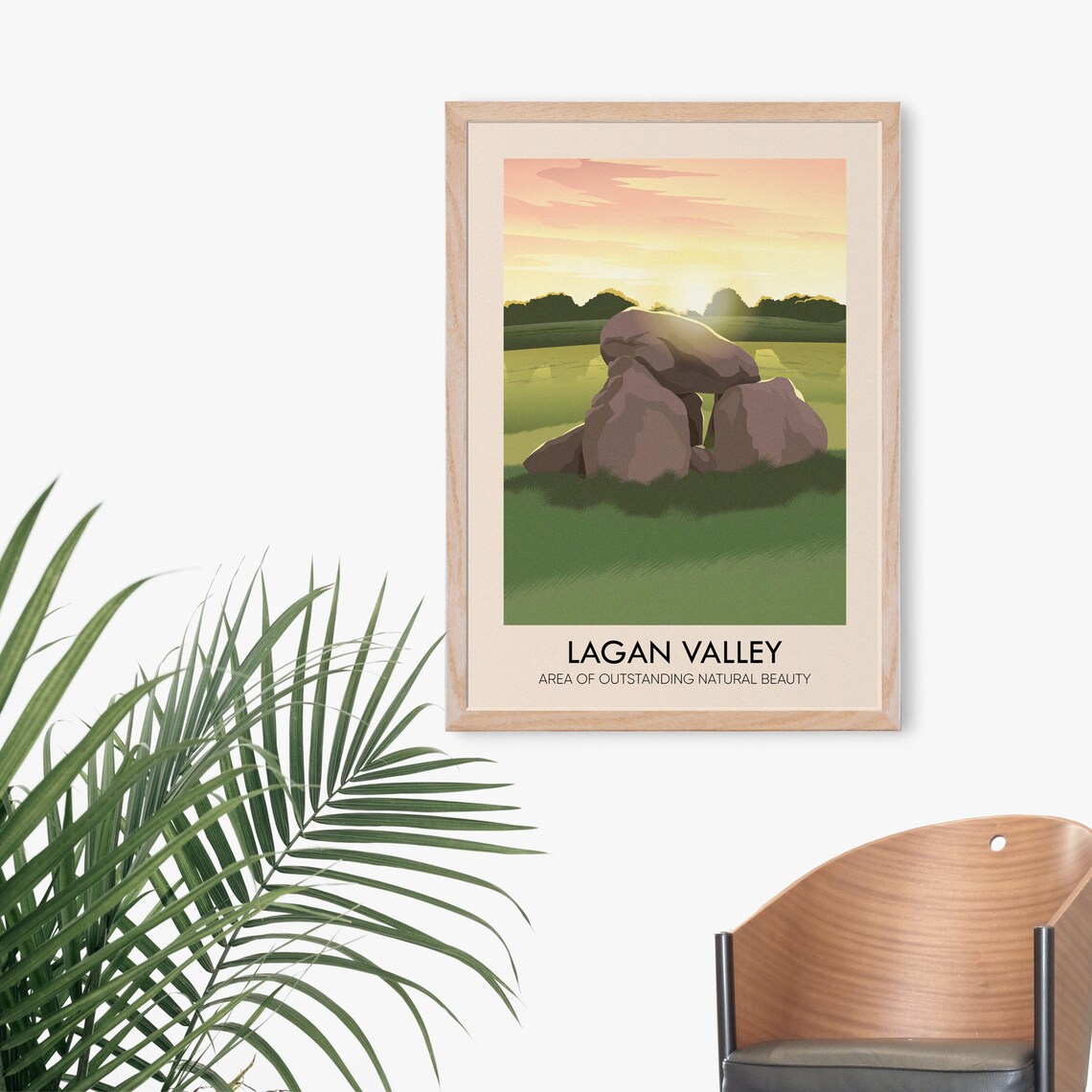 Lagan Valley AONB Vintage Travel Poster, Northern Ireland - Image 3