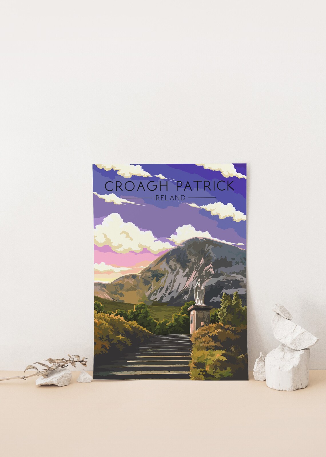 Croagh Patrick Ireland Travel Poster, County Mayo - Image 4