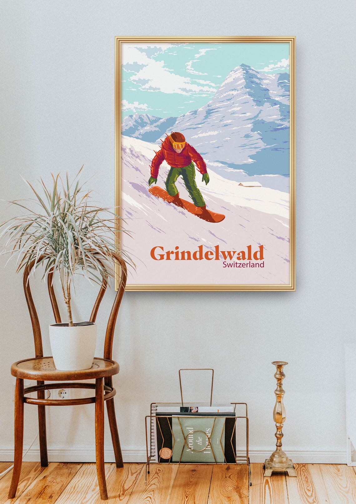 Grindelwald Switzerland Alpine Travel Poster Print - Image 2