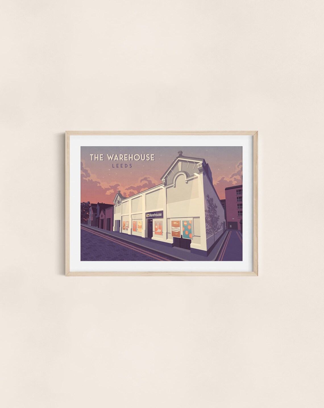 The Warehouse Leeds White Club Building Dusk Retro Venue Poster - Image 3